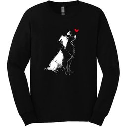 Border Collie Sketch Dog Long Sleeve Tee Gift For Dog Lover