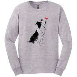 Border Collie Sketch Dog Long Sleeve Tee Gift For Dog Lover