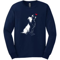 Border Collie Sketch Dog Long Sleeve Tee Gift For Dog Lover