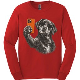 Black Labrador Selfie Dog Long Sleeve Shirt Gift For Dog Lover
