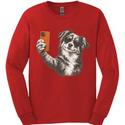Australian Shepherd Selfie Dog Long Sleeve Shirt Gift For Dog Lover