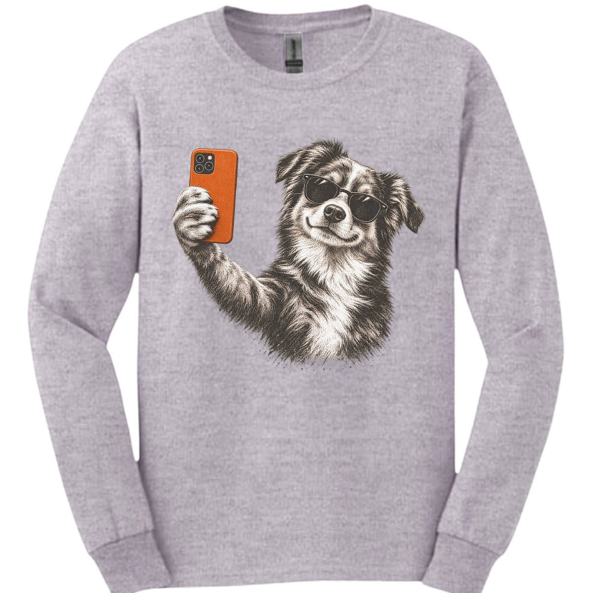 Australian Shepherd Selfie Dog Long Sleeve Shirt Gift For Dog Lover