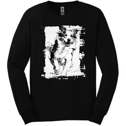 Australian Shepherd Running Dog Long Sleeve Tee Gift For Dog Lover