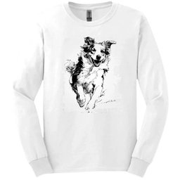 Australian Shepherd Running Dog Long Sleeve Tee Gift For Dog Lover