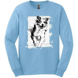 Australian Shepherd Running Dog Long Sleeve Tee Gift For Dog Lover