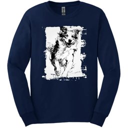 Australian Shepherd Running Dog Long Sleeve Tee Gift For Dog Lover