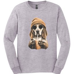 American Foxhound Hipster Dog Long Sleeve Shirt Gift For Dog Lover