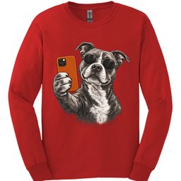 American Staffordshire Terrier Selfie Dog Long Sleeve Shirt Gift For Dog Lover