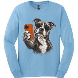 American Staffordshire Terrier Selfie Dog Long Sleeve Shirt Gift For Dog Lover
