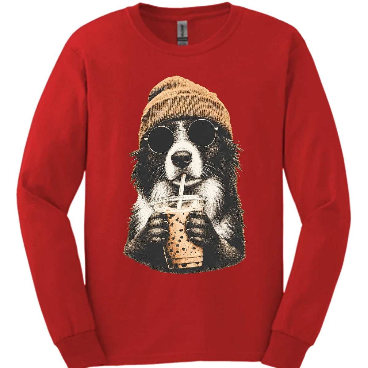 Border Collie Hipster Dog Long Sleeve Shirt Gift For Dog Lover