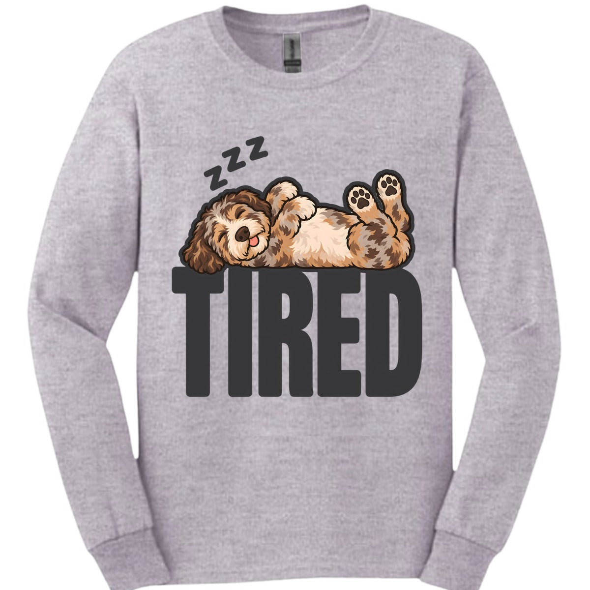 Aussiedoodle Tired Dog Long Sleeve Shirt Gift For Dog Lover