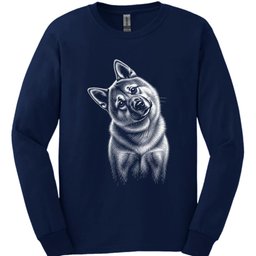 Akita Tilted Dog Long Sleeve Shirt Gift For Dog Lover
