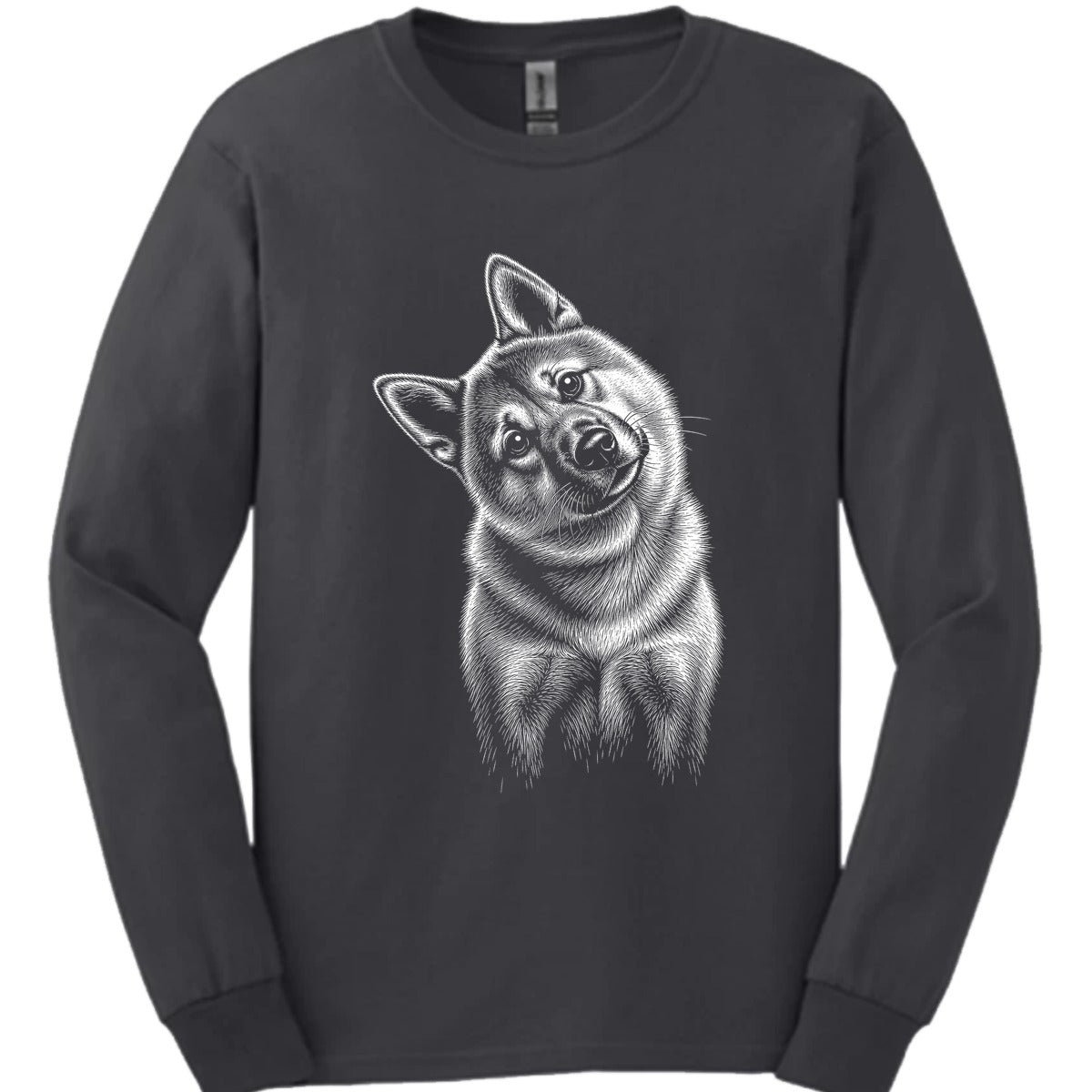 Akita Tilted Dog Long Sleeve Shirt Gift For Dog Lover