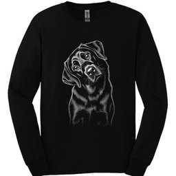 Black Labrador Tilted Dog Long Sleeve Shirt Gift For Dog Lover