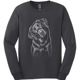 Black Labrador Tilted Dog Long Sleeve Shirt Gift For Dog Lover