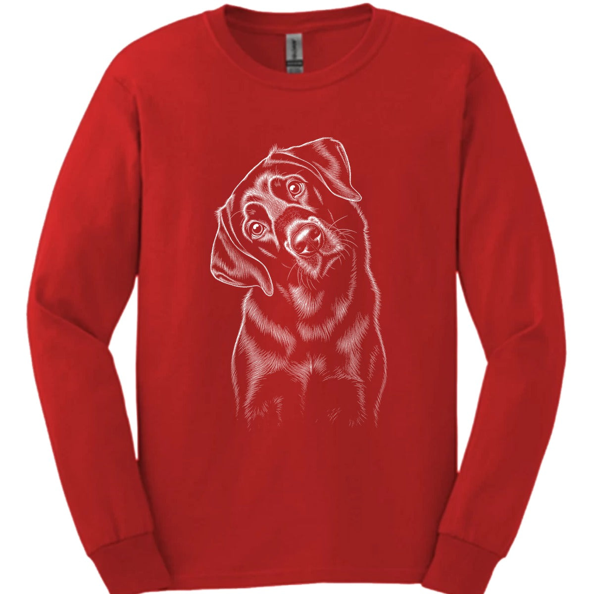 Black Labrador Tilted Dog Long Sleeve Shirt Gift For Dog Lover