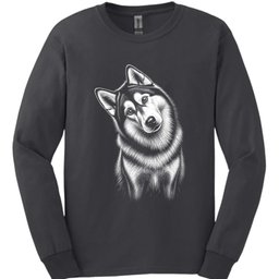 Alaskan Malamute Tilted Dog Long Sleeve Shirt Gift For Dog Lover