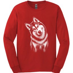 Alaskan Malamute Tilted Dog Long Sleeve Shirt Gift For Dog Lover