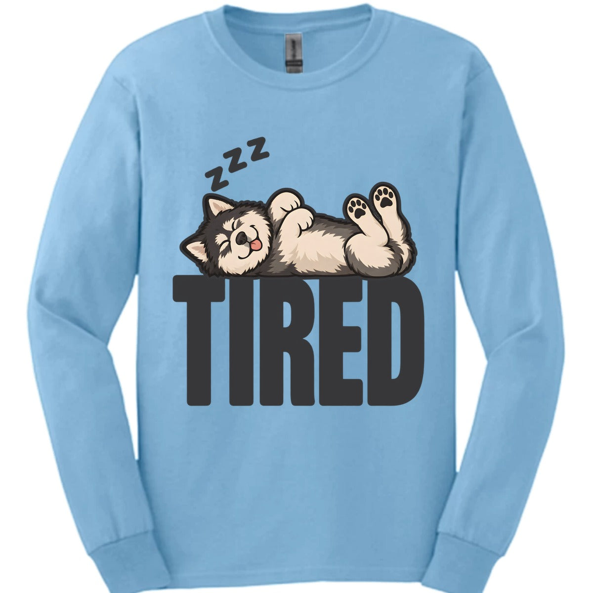 Alaskan Malamute Tired Dog Long Sleeve Shirt Gift For Dog Lover