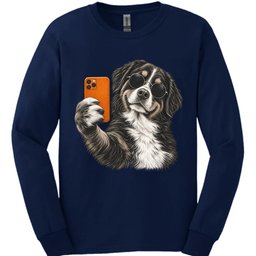 Bernese Mountain Dog Selfie Dog Long Sleeve Shirt Gift For Dog Lover