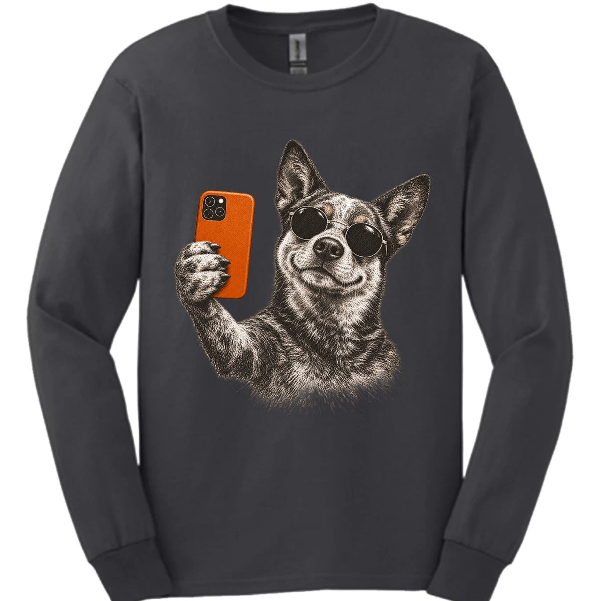 Australian Cattle Dog Selfie Dog Long Sleeve Shirt Gift For Dog Lover