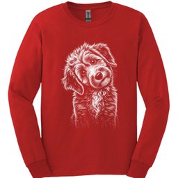 Aussiedoodle Tilted Dog Long Sleeve Shirt Gift For Dog Lover