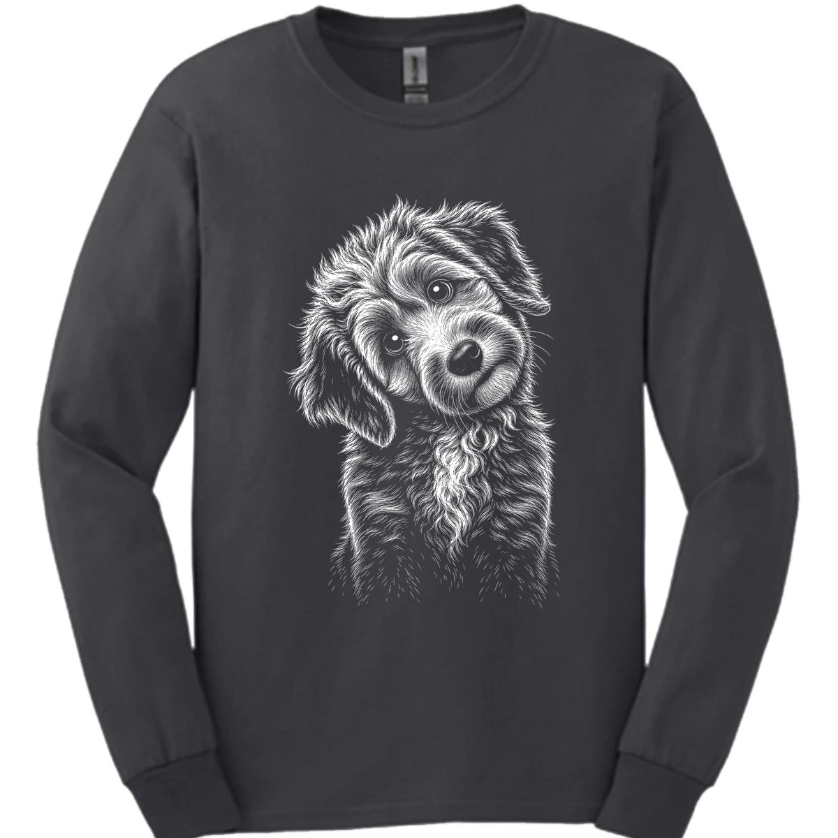 Aussiedoodle Tilted Dog Long Sleeve Shirt Gift For Dog Lover