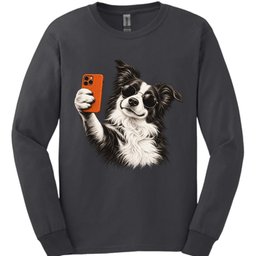 Border Collie Selfie Dog Long Sleeve Shirt Gift For Dog Lover
