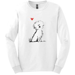 Bichon Frise Sketch Dog Long Sleeve Tee Gift For Dog Lover