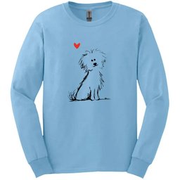 Bichon Frise Sketch Dog Long Sleeve Tee Gift For Dog Lover