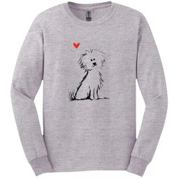 Bichon Frise Sketch Dog Long Sleeve Tee Gift For Dog Lover