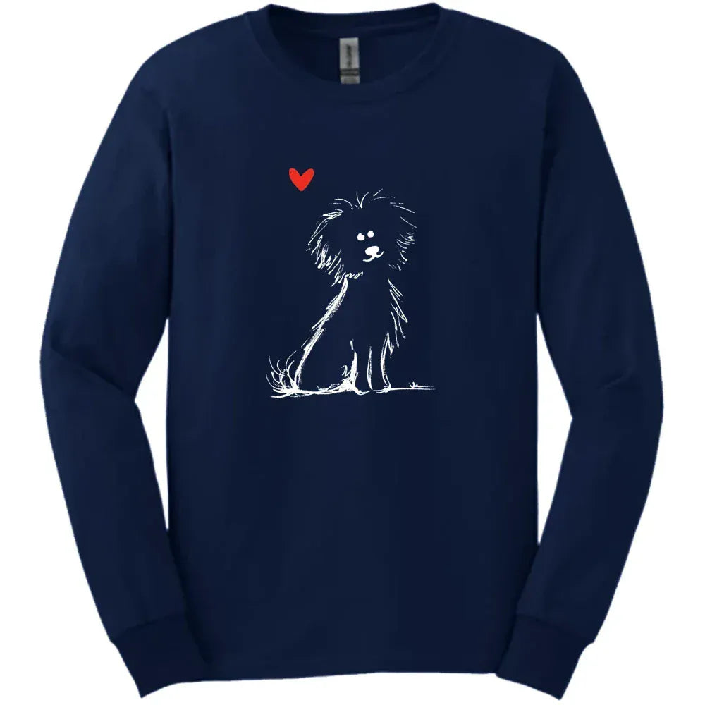 Bichon Frise Sketch Dog Long Sleeve Tee Gift For Dog Lover