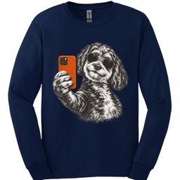 Aussiedoodle Selfie Dog Long Sleeve Shirt Gift For Dog Lover