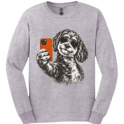 Aussiedoodle Selfie Dog Long Sleeve Shirt Gift For Dog Lover