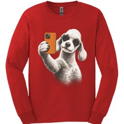 Bedlington Terrier Selfie Dog Long Sleeve Shirt Gift For Dog Lover