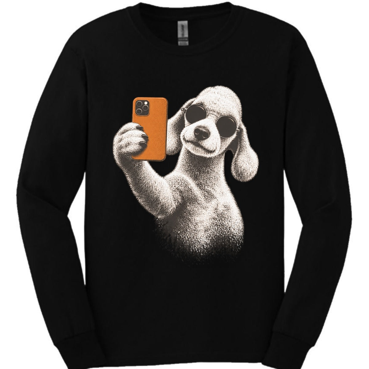 Bedlington Terrier Selfie Dog Long Sleeve Shirt Gift For Dog Lover