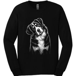 Bernese Mountain Dog Tilted Dog Long Sleeve Shirt Gift For Dog Lover
