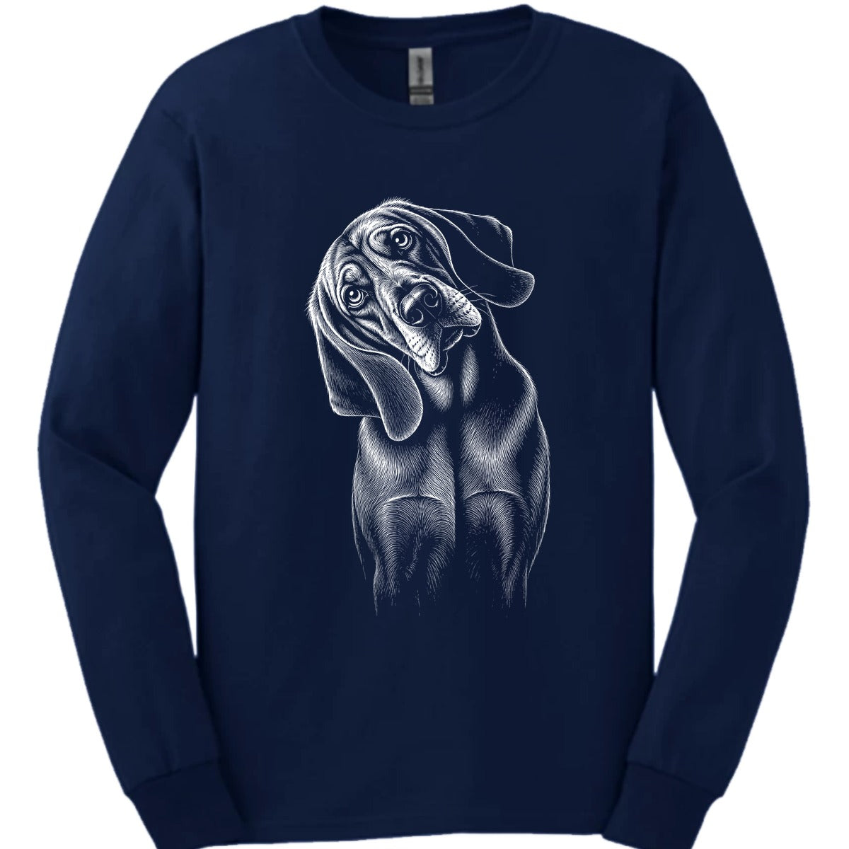 Bloodhound Tilted Dog Long Sleeve Shirt Gift For Dog Lover