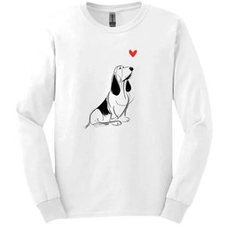 Basset Hound Sketch Dog Long Sleeve Tee Gift For Dog Lover