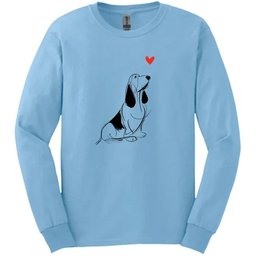 Basset Hound Sketch Dog Long Sleeve Tee Gift For Dog Lover