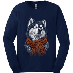 Alaskan Malamute Winter Dog Long Sleeve Shirt Gift For Dog Lover