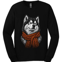 Alaskan Malamute Winter Dog Long Sleeve Shirt Gift For Dog Lover