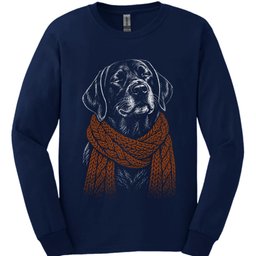 Black Labrador Winter Dog Long Sleeve Shirt Gift For Dog Lover