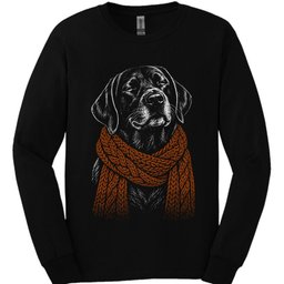 Black Labrador Winter Dog Long Sleeve Shirt Gift For Dog Lover