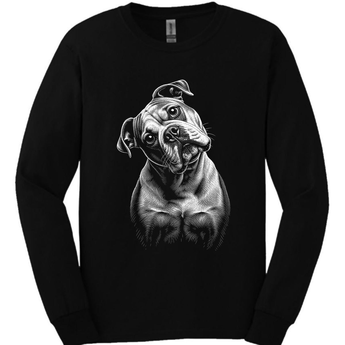 American Bulldog Tilted Dog Long Sleeve Shirt Gift For Dog Lover