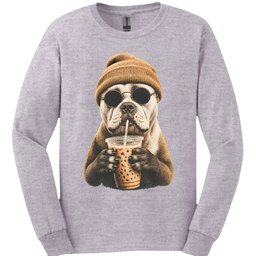American Bulldog Hipster Dog Long Sleeve Shirt Gift For Dog Lover