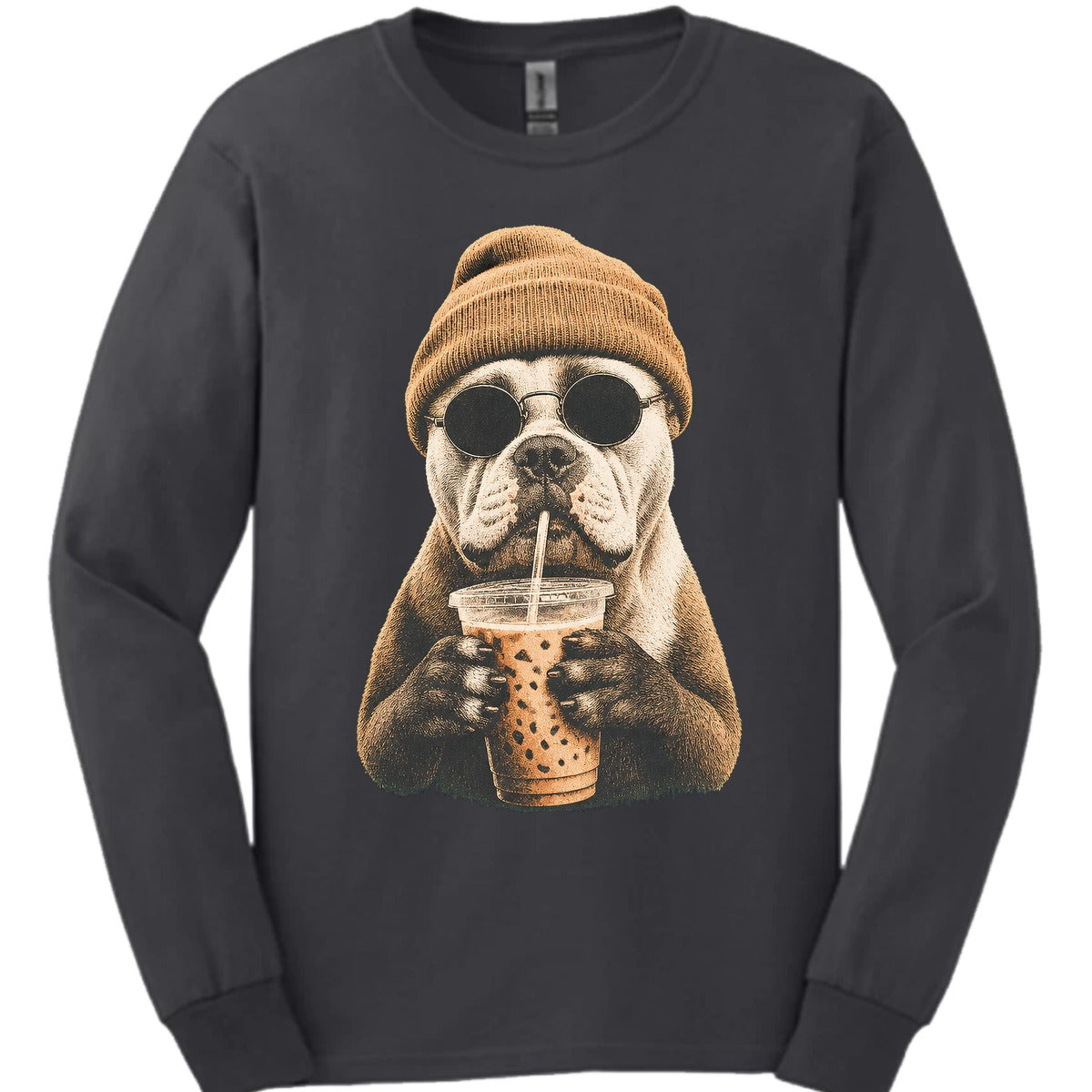 American Bulldog Hipster Dog Long Sleeve Shirt Gift For Dog Lover