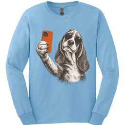 Basset Hound Selfie Dog Long Sleeve Shirt Gift For Dog Lover