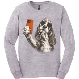 Basset Hound Selfie Dog Long Sleeve Shirt Gift For Dog Lover