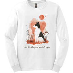 Akita Live Like The Gate Was Left Open Long Sleeve Shirt Gift For Dog Lover